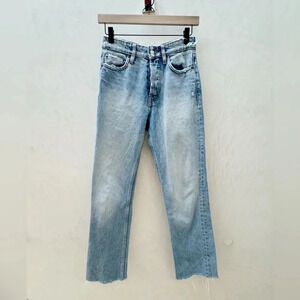 Zara TRF || High Rise Light Wash Straight Leg Jeans Sz 2